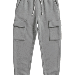 Cargo jogger pants in Nardo Grey - 100% cotton fabric