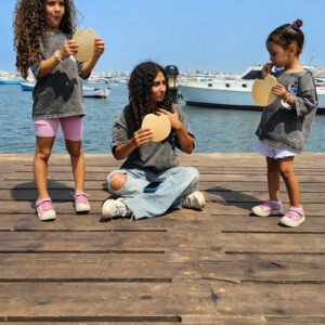 Model and kids wearing oversized grey washed T-shirts – PoshFashion casual kidswear