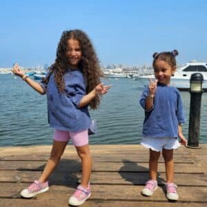 kids wearing oversized blue washed T-shirts – PoshFashion kids fashion