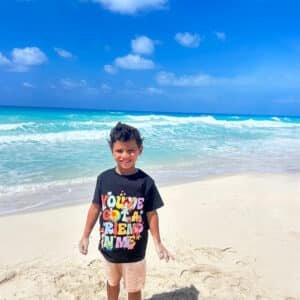 Model wearing a “You’ve got a friend in me” quote – PoshFashion Toy Story art